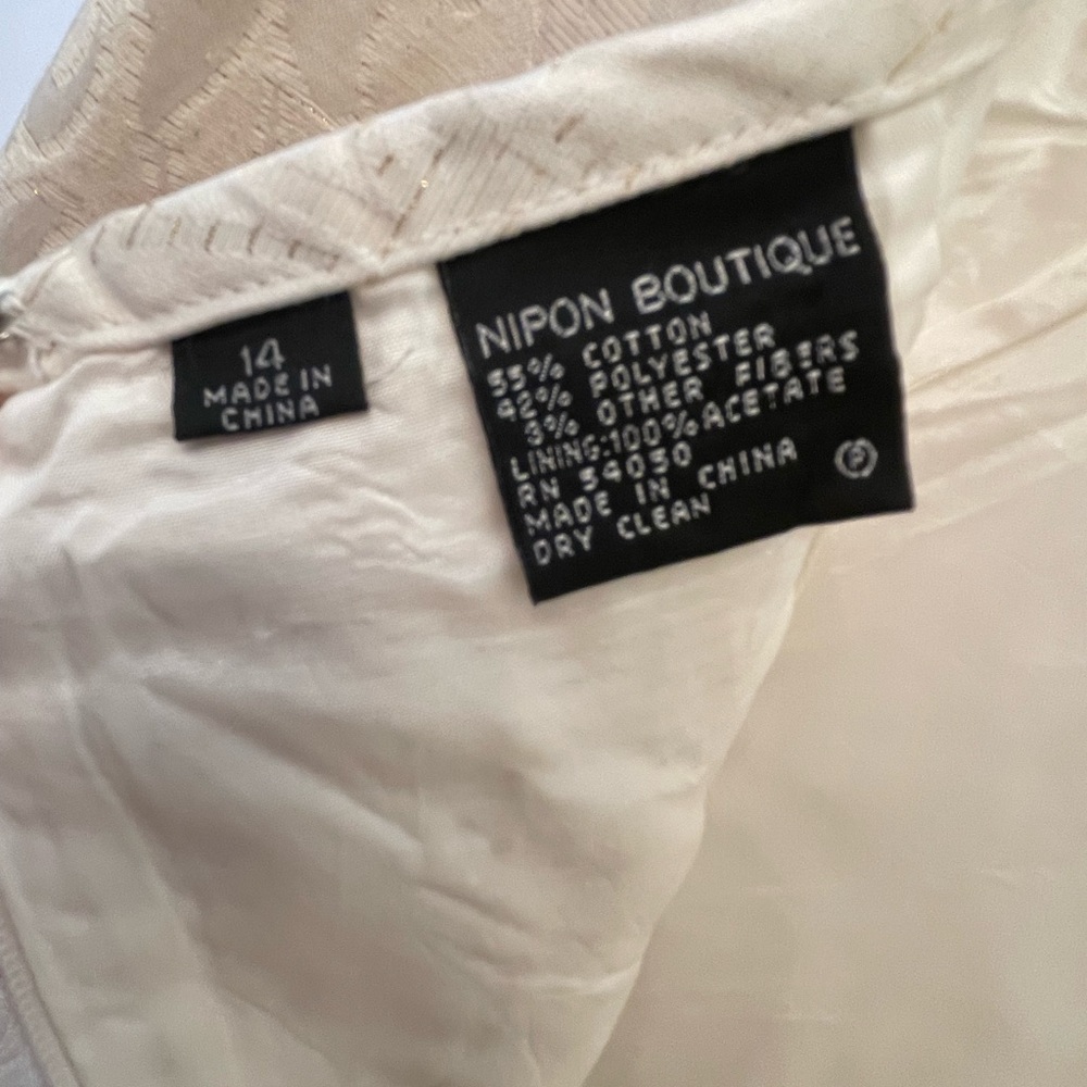 Nipon Boutique Ivory Textured Pencil Skirt Size 14 - Picture 5 of 5